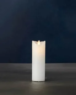 Sirius Sara LED Bloklys Ø 5 x H 15 cm - Voks - Hvid