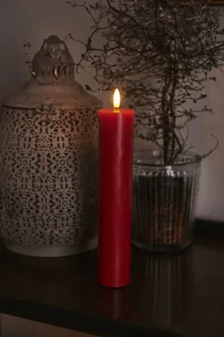 Sirius Sille Exclusive Bloklys H 25 cm - Stearin - Rød