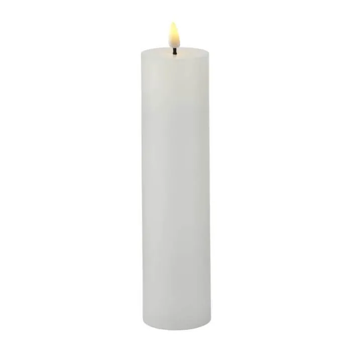 Sirius Sille Genopladelig LED Bloklys Ø 5 x H 20 cm - Hvid