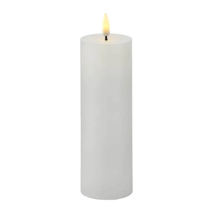 Sirius Sille Genopladelig LED Bloklys Ø 5 x H 15 cm - Hvid