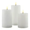 Sirius Sille Genopladelig LED Bloklys - 3 stk. Ø 7,5 x H 10/12,5/15 cm - Hvid