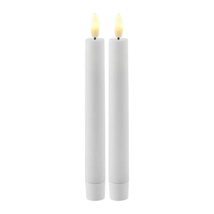 Sirius Sille Kronelys - 2 stk. Ø 2 x H 20 cm - Plastik - Hvid