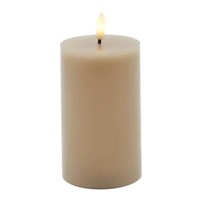 Sirius Sille LED Bloklys H 12 cm - Voks - Caramel