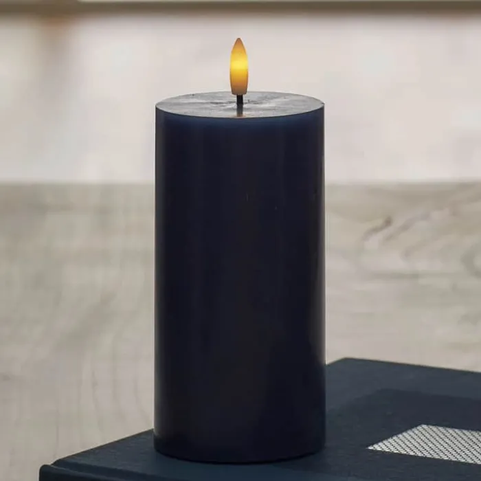 Sirius Sille LED Bloklys H 15 cm - Voks - Mørkeblå