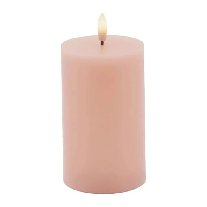 Sirius Sille LED Bloklys H 12 cm - Voks - Dusty peach