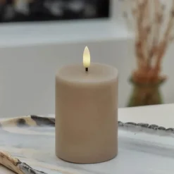 Sirius Sille LED Bloklys H 10 cm - Voks - Caramel