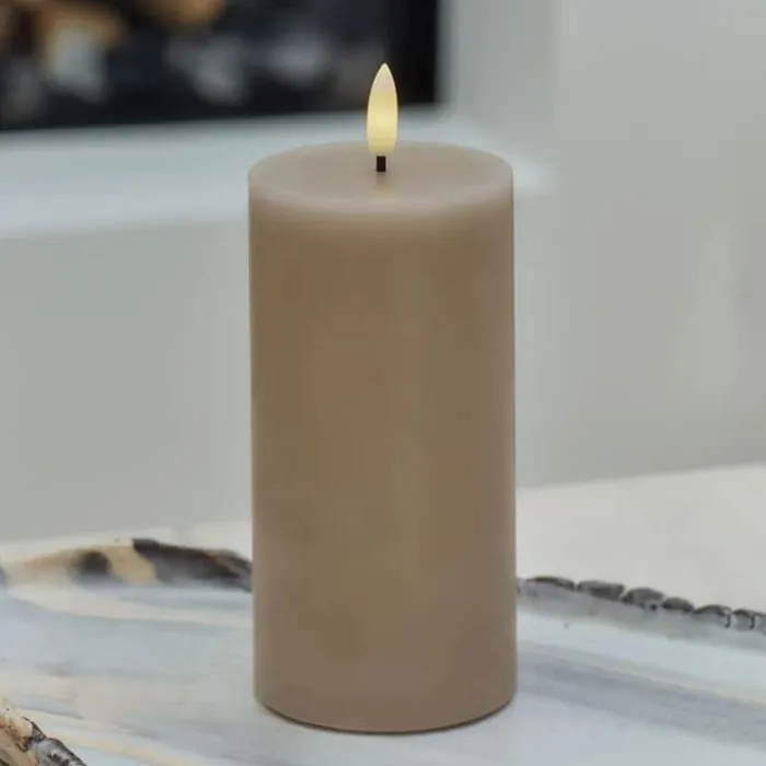 Sirius Sille LED Bloklys H 15 cm - Voks - Caramel