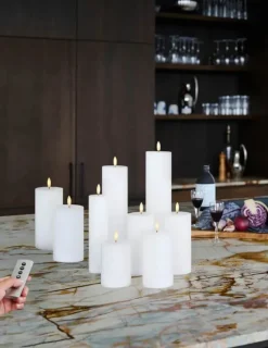 Sirius Sille LED Bloklys Ø 7,5 x H 30 cm - Voks - Hvid