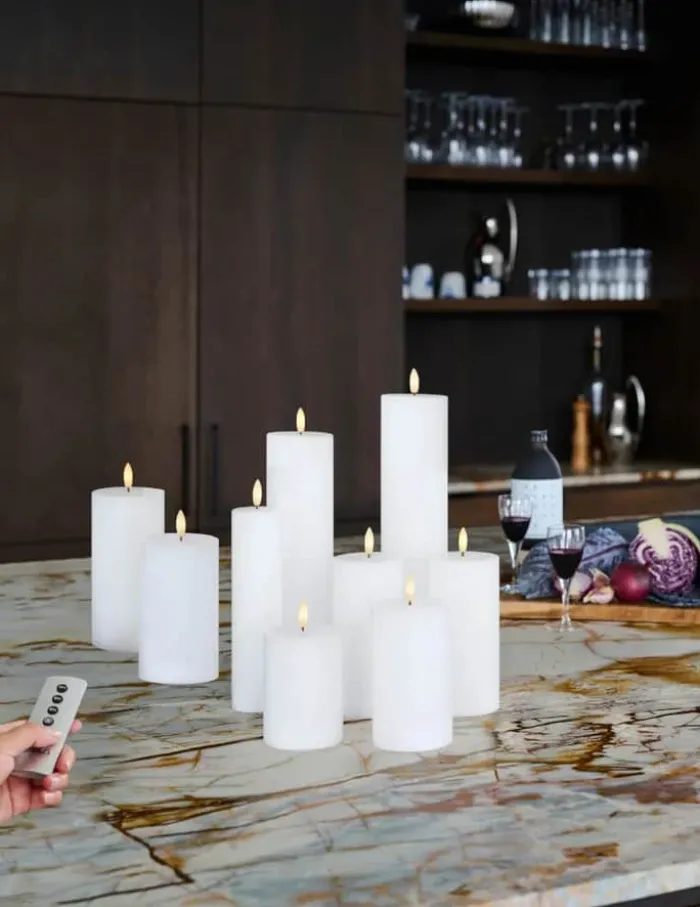 Sirius Sille LED Bloklys Ø 7,5 x H 30 cm - Voks - Hvid