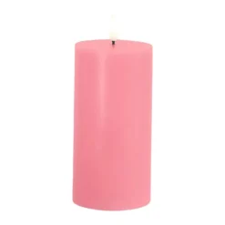 Sirius Sille LED Bloklys Ø 7,5 x H 15 cm - Voks - Pink