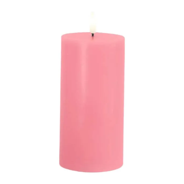 Sirius Sille LED Bloklys Ø 7,5 x H 15 cm - Voks - Pink