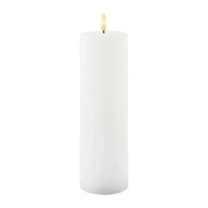 Sirius Sille LED Bloklys Ø 7,5 x H 25 cm - Voks - Hvid