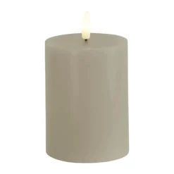 Sirius Sille LED Bloklys Ø 7,5 x H 10 cm - Voks - Grå