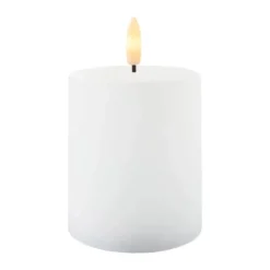Sirius Sille LED Bloklys Ø 7,5 x H 10 cm - Voks - Hvid