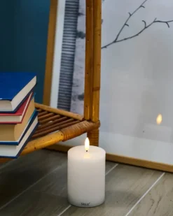 Sirius Sille LED Bloklys Ø 7,5 x H 10 cm - Voks - Hvid