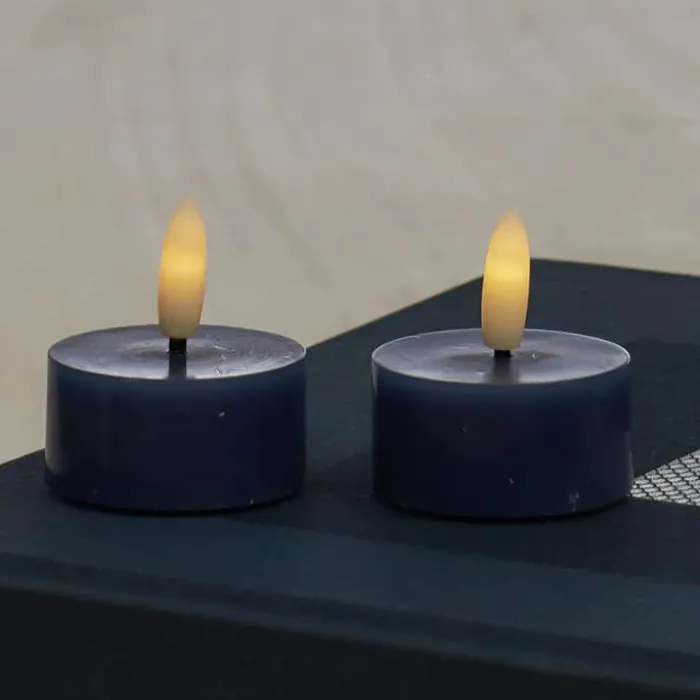 Sirius Sille LED Fyrfadslys - 2 stk. Ø 4,5 cm - Voks - Mørkeblå