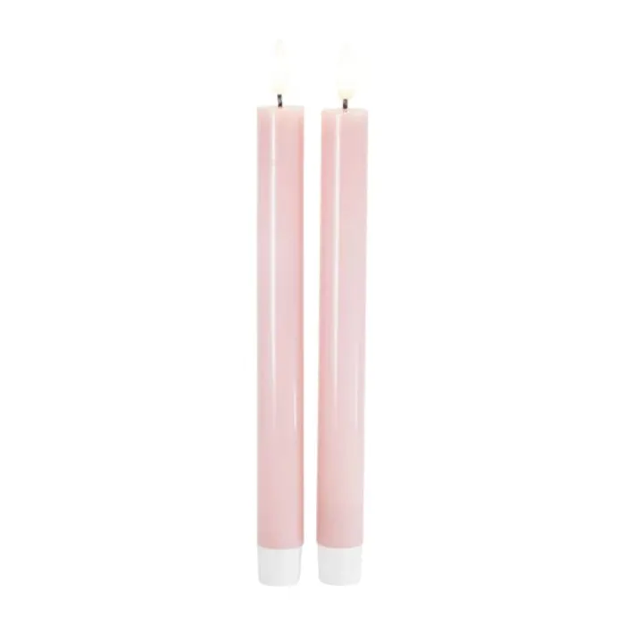 Sirius Sille LED Kronelys - 2 stk H 25 cm - Voks - Lyserød