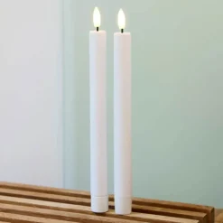 Sirius Sille LED Kronelys - 2 stk H 25 cm - Voks - Hvid