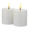 Sirius Sille Mini Genopladelig LED Bloklys - 2 stk. Ø 5 x H 6,5 cm - Hvid