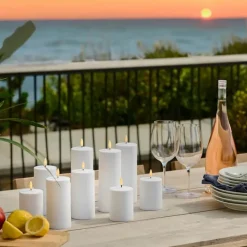 Sirius Sille Solar LED Bloklys Ø 7,5 x H 10 cm - Plastik - Hvid