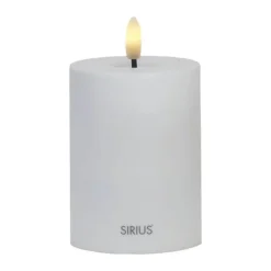 Sirius Sille Solar LED Bloklys Ø 7,5 x H 10 cm - Plastik - Hvid