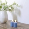 Sirius Smilla Genopladelige LED Bloklys - 2 stk. Ø 5 x H 6,5 cm - Stearin - Blå