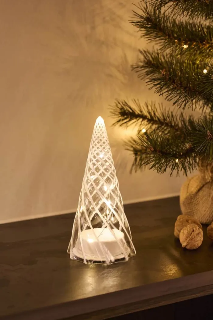 Sirius Vilma LED Juletræ Ø 9,5 x H 19 cm - Glas - Klar