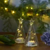 Sirius Wave Træ LED Lysdekoration - 2 stk. H 9 cm - Glas - Klar