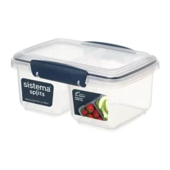 Sistema Klip It Opbevaringsboks - Medium Split 835 ml - Plastik - Klar/mørkeblå