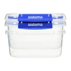 Sistema Klip It Plus Opbevaringsboks - 2 stk. 1,15 liter - Plastik - Klar/blå