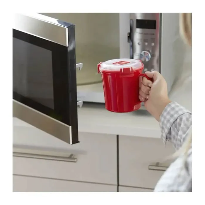 Sistema Microwave Suppekop - 3 stk. 656 ml - Plastik - Rød
