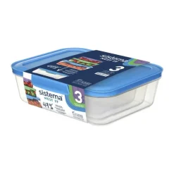 Sistema Nest It Opbevaringsboks - 3 stk. 600ml/ 1 liter/ 1,5 liter - Plastik - Multifarvet