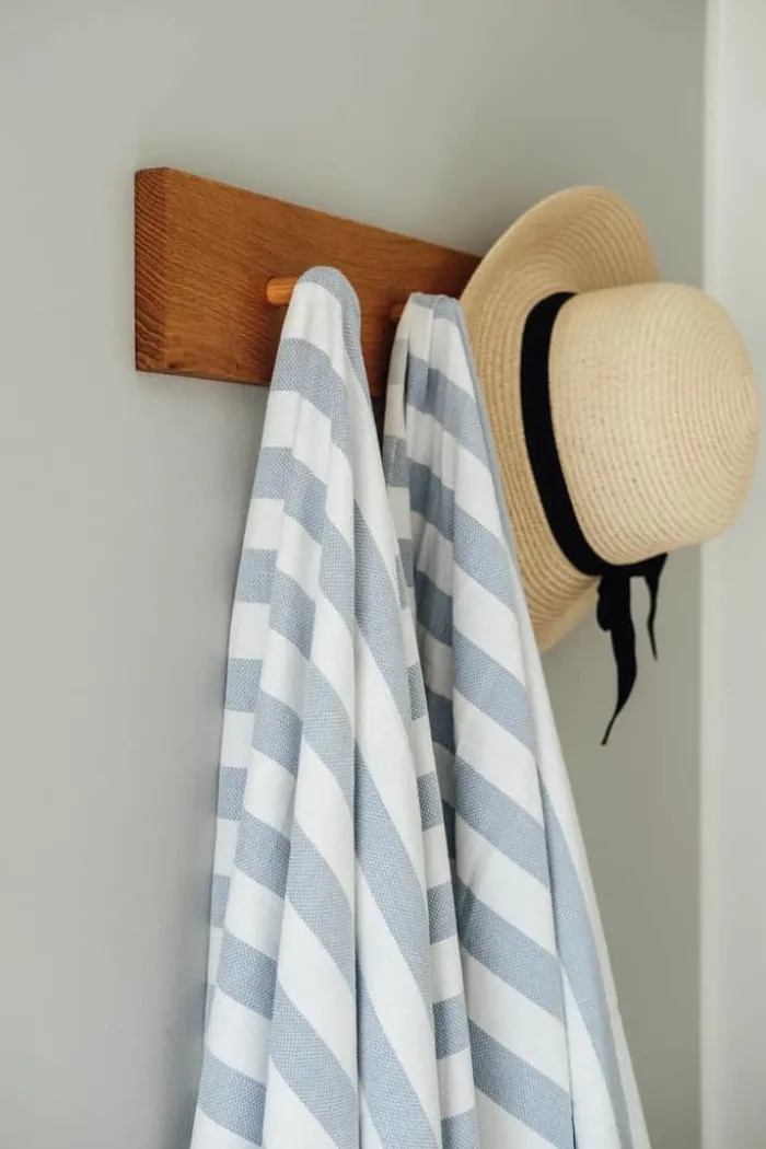 SKAGEN living Badelagen B 100 x L 180 cm - Bomuld - Hvid/blå