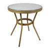 SKAGEN living Cafébord H 75 x Ø 70 cm - Metal/PE/glas - Hvid/blå/natur
