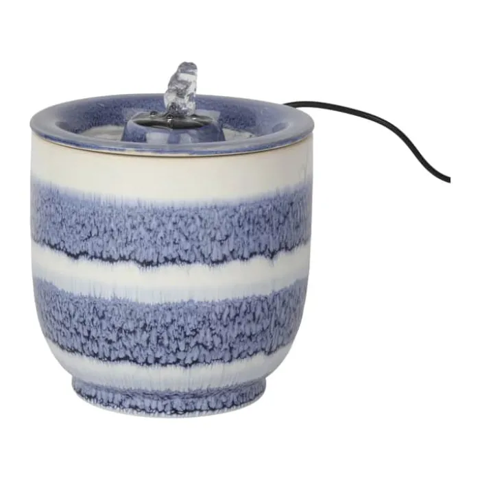 SKAGEN living Fontæne H 13,2 cm - Stentøj/plastik - Hvid/blå