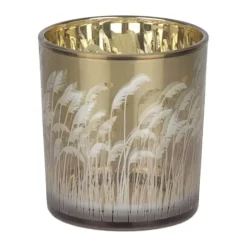 SKAGEN living Fyrfadsstage H 8 cm - Glas - Lysebrun/guld