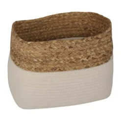 SKAGEN living Kurv B 32 x L 22 cm - Bomuldsreb/vandhyacint - Natur/hvid