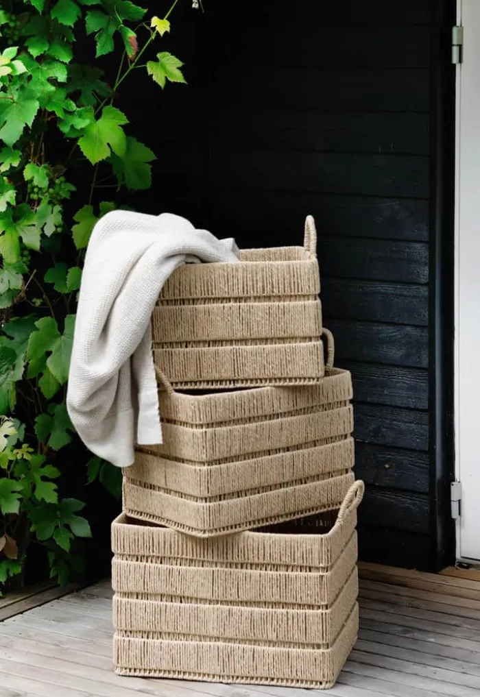 SKAGEN living Kurv B 33 x L 47 cm - Papirgarn/jern - Natur