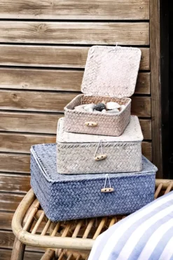 SKAGEN living Kurv med låg H 10 x B 20 cm - Søgræs - Sand