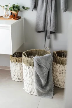 SKAGEN living Kurv Ø 30 x H 42 cm - Bomuldsreb/vandhyacint - Natur