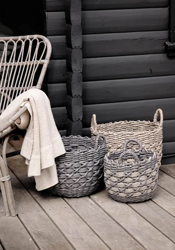 SKAGEN living Kurv Ø 21 x H 26 cm - Papirreb - Grå