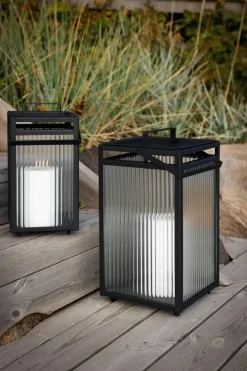 SKAGEN living Lanterne H 45 cm - Jern/glas - Sort