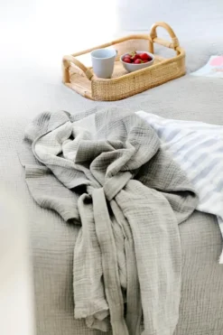 SKAGEN living Morgenkåbe S/M - Musselin - Grå