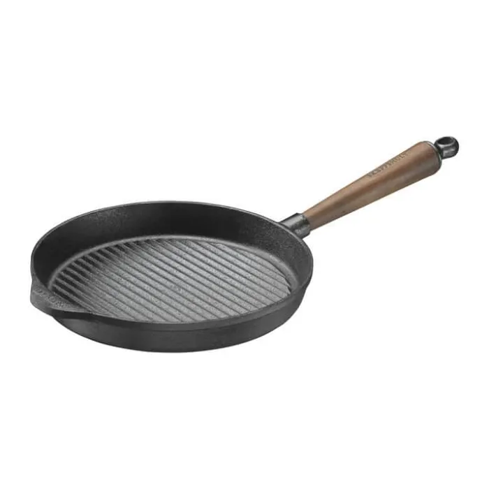 Skeppshult Valnød Grillpande Ø 25 cm - Støbejern/valnød