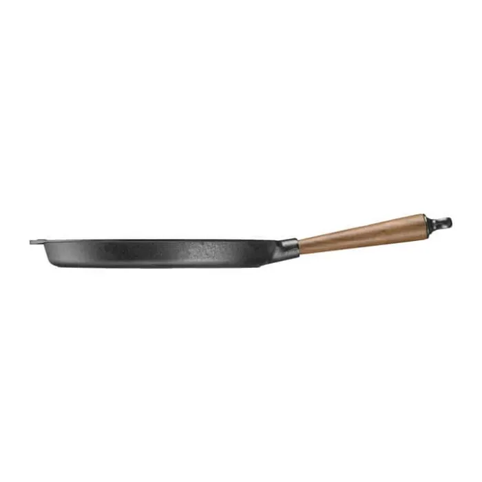 Skeppshult Valnød Grillpande Ø 28 cm - Støbejern/valnød