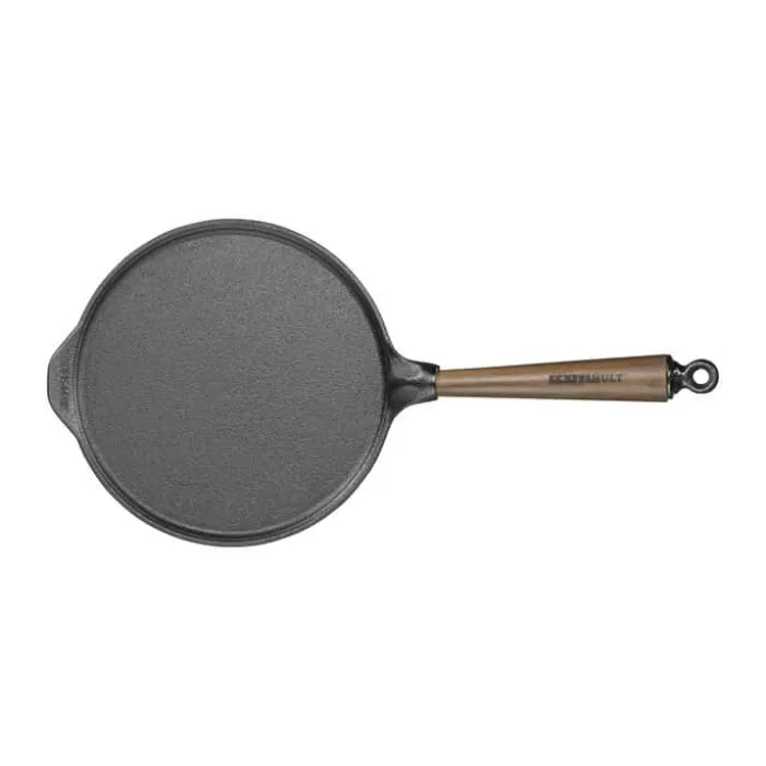 Skeppshult Valnød Pandekagepande Ø 23 cm - Støbejern/ valnød