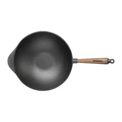 Skeppshult Valnød Wok Ø 32 cm - Støbejern/valnød