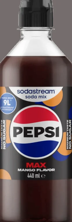 SodaStream Sirup - Pepsi Max Mango 440 ml - Giver ca. 9 liter færdig drik.
