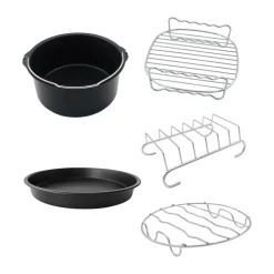 Sogo Tilbehørssæt til Airfryer Inkl. 3 stativer, 1 pizzaplade og 1 bagekurv