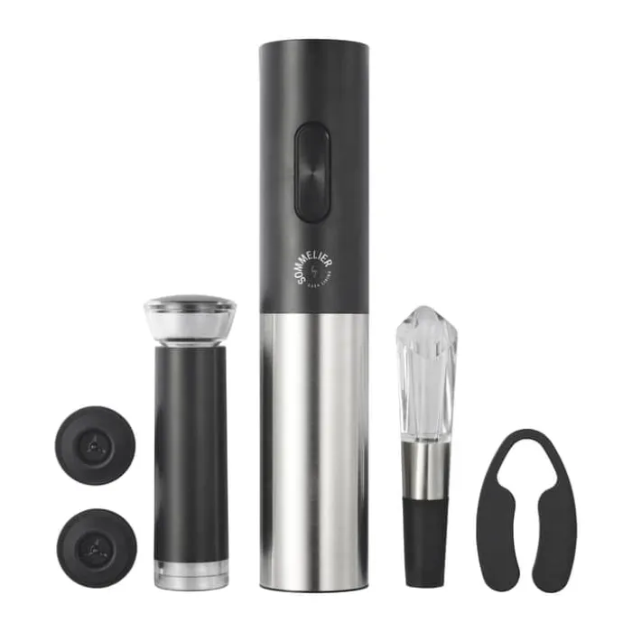 Sommelier by CASA Living Sommelier Vinsæt 6 dele + holder - Plastik - Sort